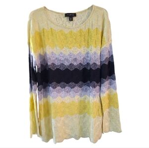 St. John Multicolor Wool Blend Striped Sweater - Size L